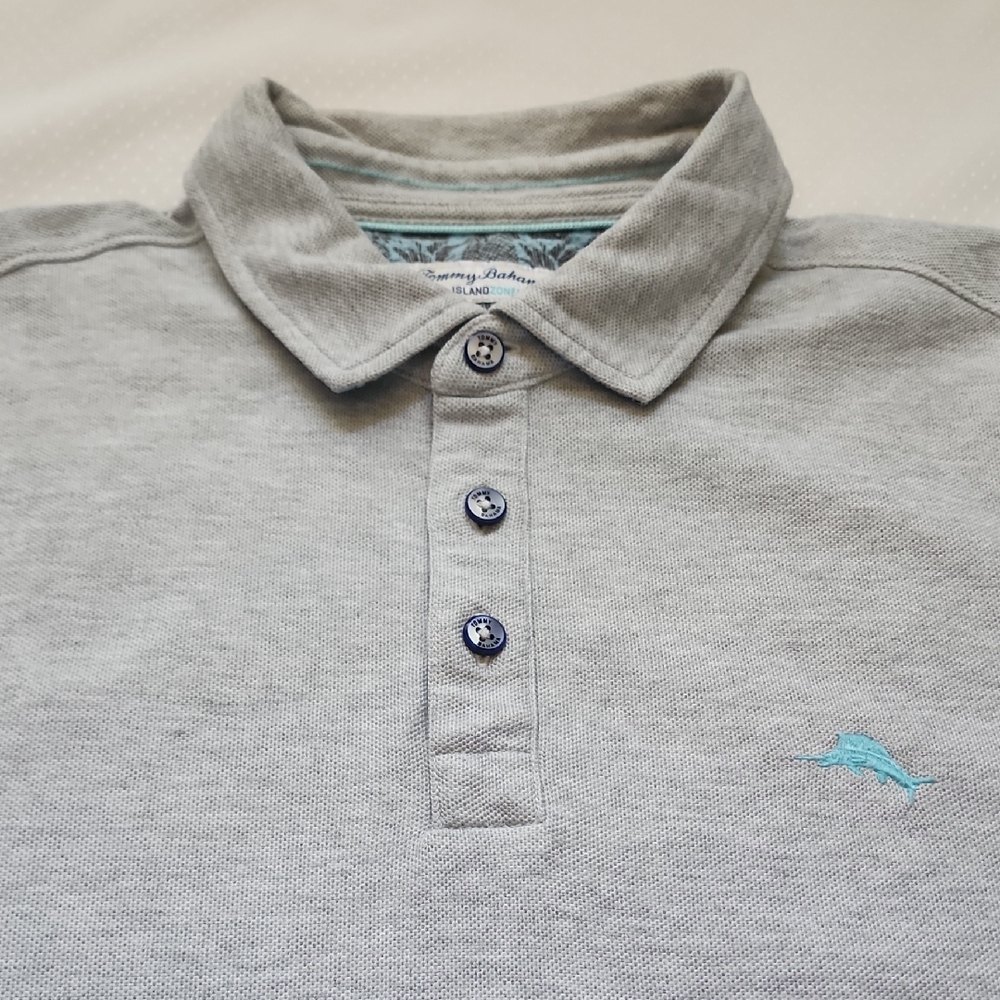 Tommy Bahama Light Gray Polo Shirt for Men